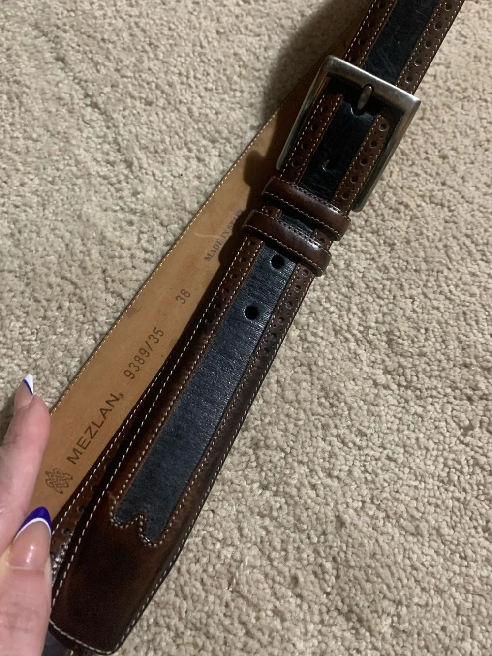 Vintage Mezlan Unisex Leather “Made in Spain” Belt